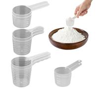 Measuring Scoop,8Pcs Washing Powder Scoop 100 ml 70 ml 50 ml 40 ml Plastic Transparent Measuring Spoons for Protein Powder, Milk Powder, Flour, Kitchen Supplies