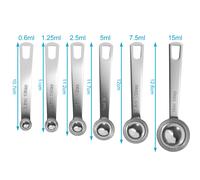 Measuring spoon 6-piece set stainless steel tablespoon teaspoon cup spoon
