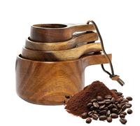 Measuring Spoon - Acacia Wood Wooden Measuring Cups | 5.98 Inches Measurement Spoon | Durable Handcrafted Kitchen Utensil Set for Baking, Cooking, and Serving