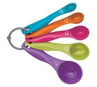SHATCHI, 5 Spoons for Measuring Food, Durable, Stain Resistant and Dishwasher Safe Plastic, Kitchen Utensils Baking Set, Multicolour