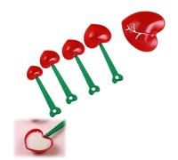 Measuring Spoon Set, 5 Spoons for Measuring Food, Plastic Measuring Cups for Baking, Heart Shape Egg Separator for Home Kitchen, Baking, Cooking, Stackable Kitchen Utensil Set