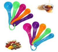 Measuring Spoons 10 Pieces Measuring Spoons Sets Colorful Plastic Accurate Measurement Scoops with Different Capacities for Cooking Baking Liquid and Powder
