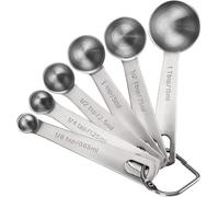 Measuring Spoons, Premium Heavy Duty 18/8 Stainless Steel Measuring Spoons Cups Set, Small Tablespoon with Metric and US Measurements, Set of 6 for Measuring Dry and Liquid Ingredients