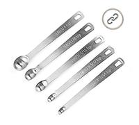 Measuring Spoons Set, Heavy Duty Stainless Steel Measuring Spoons, Mini Measuring Spoon for Cooking Baking, Tablespoon for Dry or Liquid Ingredients, Fits in Spice Jar, Set of 5