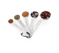 Measuring Spoons Set of 5-18/8 Stainless Steel Heavy Duty Teaspoons for Dry and Liquid Ingredients, Dishwasher Safe