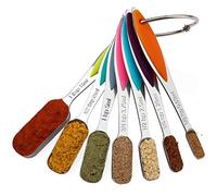 Measuring Spoons Set Stainless Steel Long Handle Measuring Spoons Stackable Heavy Duty Metal Teaspoon Tablespoon Measure Spoon Set of 7 for Measuring Dry Liquid Ingredients, By YellRin