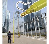 Measuring Stick,Yellow Adjustable Height Measuring Rods for Electrical Measurements, Power Line Gap Checks, Voltage Resistance 35kV-500kV, 39ft/12m Long Measuring Pole