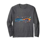 Measuring Up to 2039: Future Tech Timeline Infographic Long Sleeve T-Shirt, Adult Unisex, Dark Heather Grey, S