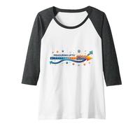 Measuring Up to 2039: Future Tech Timeline Infographic Raglan Baseball Tee, Women, Dark Heather/White, S