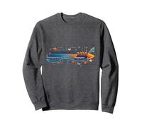 Measuring Up To 2039: Future Tech Timeline Infographic Sweatshirt, Adult Unisex, Dark Heather Grey, S