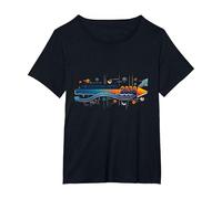 Measuring Up to 2039: Future Tech Timeline Infographic T-Shirt, Women's Plus, Black, 5X
