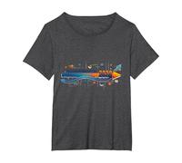 Measuring Up to 2039: Future Tech Timeline Infographic T-Shirt, Women's Plus, Dark Heather Grey, 6X