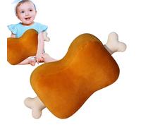 Meat Bone Plush Pillow - Funny Cartoon Style Food Shape Cushion for Relaxation | Huggable Stuffed Textile Toy with Inner Fiber Filling, Home Bedroom Comfort Decor 16.54x8.66x7.09in
