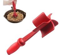 Meat Chopper, Ground Beef Chopper with 5-Blade Head, Versatile High-Temp Heat-Resistant Hamburger Mince Masher & Breaker, Non-Stick Minced Meat Separator Nylon Utensil Tool Cookware (Red)