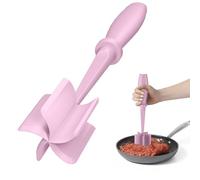Meat Chopper, Hamburger Grinder, Premium Heat Resistant Smasher for Ground Beef, Burger Grinder Nylon Potato Mix Tool-Pink