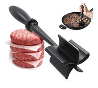 Meat Chopper Handheld Hamburger Chopper Heat Resistant Meat Chopper with 5-Blade Head Potato Mashers Ground Beef Masher Multifunctional Food Masher for Braking Down Meat Vegetables Fruits Creaming (M)