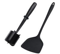 Meat Chopper, Handheld Meat Masher with 1 Piece Spatula, Versatile High-Temp Heat-Resistant Hamburger Smasher, Cookware Kitchen Aids, Meat Shredder Tool Twister for Beef, Turkey, Non-Stick