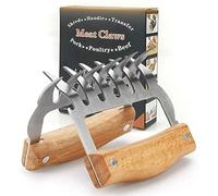 Meat Claws, Bear Claws Meat Shredder for BBQ,2 Pcs Stainless Steel Meat Forks with Wooden Handle,Pork Beef Chicken Shredder Claws