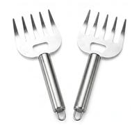 Meat Claws for Tearing, Pack of 2 Stainless Steel Meat Forks, Kitchen Smoker Grill Claws for Barbecue, Cooking, Chicken, Restaurant, Beef, Father, Husband, Dad, 18.5 x 7 cm