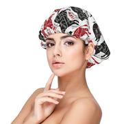 Meat Cuts Diagrams Butcher Shop,Adjustable Silk Hair Wrap Adult's Satin Sleeping Cap Hair Women's Elastic Sleep Bonnet
