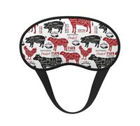 Meat Cuts Diagrams Butcher Shop, Full Eye Covers Light Blocking Eye Masks Blackout Sleep Eye Muffs