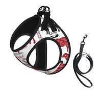 Meat Cuts Diagrams Butcher Shop,Pet Harness,Adjustable Reflective Dog Harness,Pet Leash Vest,S
