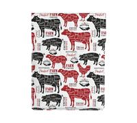 Meat Cuts Diagrams Butcher Shop, PU Leather Laptop Sleeve, Notebook Bag Laptop Case Sleeve Tablet Briefcase