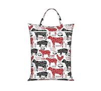 Meat Cuts Diagrams Butcher Shop,Travel Dirty Laundry Bag Foldable Dirty Clothes Bag Durable Storage Bag