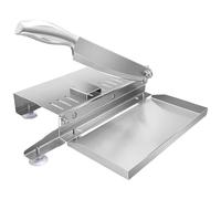 Meat Cutter Bone Cutter, Stainless Steel Manual Meat Slicer with Scale and Food Tray, Labor-Saving with Non Slip Handle and Suction Cup for Kitchen