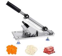 Meat Cutter Frozen Meat Slicer Manual Stainless Steel Adjustable Non-Slip Base Anti-Rust Washable Ergonomic Foam Handle Detachable Heavy Duty Food Grade Cutter Slicing Machine for BBQ Cooking
