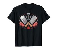 Meat Cutter Primal Cuts Vintage Art Illustration Butcher T-Shirt