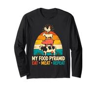 Meat Eater My Food Pyramid EAT Meat Repeat Carnivore Long Sleeve T-Shirt