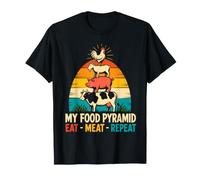Meat Eater My Food Pyramid EAT Meat Repeat Carnivore T-Shirt