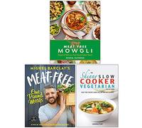 Meat Free Mowgli [Hardcover], Meat-Free One Pound Meals, The Skinny Slow Cooker Vegetarian Recipe Book 3 Books Collection Set