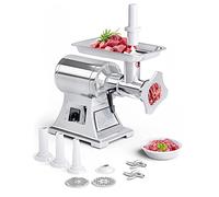 Meat Grinder Electric, Commercial Meat Mincer 1.5 HP, 1100W, 550LB/h Stainless Steel Industrial Electric Meat Grinding Machine Sausage Stuffer Maker for Home Kitchen Restaurant