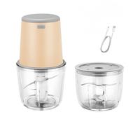 Meat Grinder Electric Food Chopper with 2 Plastic Glass Meat Grinder from Vegetables to Meats Making Meal Preparation a Breeze Whether you39re Making Baby Food (Yellow)