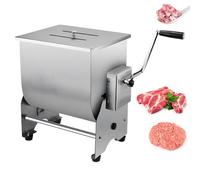 Meat Grinder & Mixer with Reversible Hopper, Hand Crank - Ideal for Chicken, Fish, Beef & More - Efficient Food Processing Tool, 44 lbs Capacity