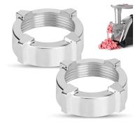 Meat Grinder Nut 2pcs, Stainless Steel Meat Grinder Nut Universal Meat Mincer Nut Meat Grinder Replacement Parts Inner Diameter 6.2cm / 2.4in
