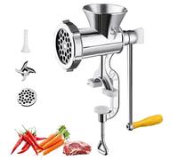 Meat Grinder Sausage Maker Manual with Manual Crank Aluminum Alloy Versatile Meat Mincer for Garlic Minced Meat Chili Fillings Small