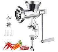Meat Grinder Sausage Maker Manual with Manual Crank Aluminum Alloy Versatile Meat Mincer for Garlic Minced Meat Chili Fillings Large