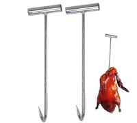 Meat Hook, 2Pcs 12Inch Thicken Meat Hooks, Sturdy Hook Hand with Wide Handle, Hanging Meat Hooks for Butchering, Galvanized Hooks for Kitchen, Butcher Shop, Restaurant, BBQ Tool Gaff Hook