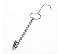 Meat Hook,Roast Duck Stainless Steel Double Hook, Roast Duck and Goose Thick Rotating Hook-3.5% Non-Magnetic Large Circle 34 (5 pcs)
