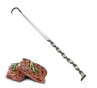 Meat Hook Turner, Multi-Purpose Metal Fork, Grill Ribs Reversible Hook, for Steak, Bratwurst and Ribs, Practical Spatula for Outdoor Camping, Grilling, Roasting and the Kitchen