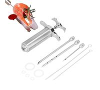 Meat Injector Syringe Kit, 2 OZ Stainless Steel Meat Marinade Injector Portable Turkey for Smoker Meat Marinade Injector Turkey Chicken Flavour Sauce Cooking Syringe Needle BBQ