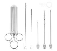 Meat Injector Syringe Kit with 3 Marinade Needles for BBQ Grill, 60ml Stainless Steel Professional Marinade Food Syringe for Brine Cajun Garlic,Meat BBQ Kitchen Tool