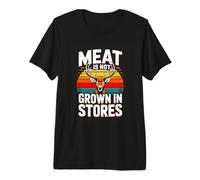 Meat is Not Grown in Stores Deer Hunting Sunset Premium T-Shirt