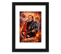 Meat Loaf Art Styled Signed Poster Print - Limited Edition Autograph Fan Gift, Collectible Memorabilia Wall Art Merchandise - Bat Out of Hell & 2026 UK Tour Tribute (A3 Framed with Mount)