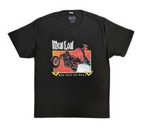 Meat Loaf Men's Bat Out Of Hell Rectangle Cotton T-Shirt in Charcoal | Size: 2XL Meat Loaf Charcoal 2XL