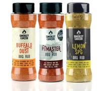 Meat Lovers BBQ Classics Bundle | The Smokey Carter | All Purpose Seasonings for BBQ, Air Fryers, Grilling & Roasting | Buffalo Dust, Lemon SPG (Salt pepper Garlic), Pitmaster Rub