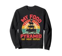 Meat Lovers My Food Pyramid Eat Meat Repat Vintage Sweatshirt